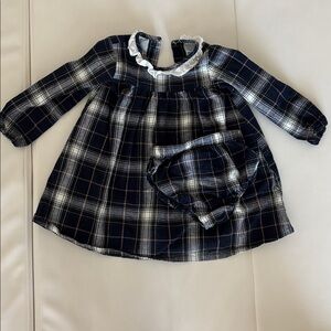 EDGEHILL COLLECTION Navy/White  Plaid Holiday Dress Size 24 Months